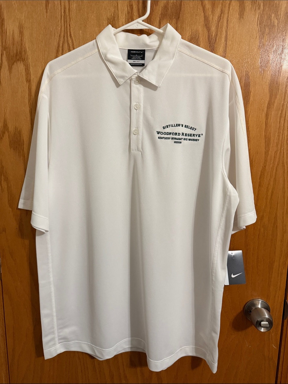 Nike White Woodford Reserve Logo Men's Polo